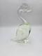 Murano Glass Hand Blown Duck Figurine Light Green & Clear Trapped Bubble 8