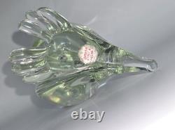 Murano Glass Hand Blown Duck Figurine Light Green & Clear Trapped Bubble 8