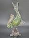 Murano Glass Hand Blown Green Fish Silver & Gold Aventurine 10.75