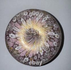 Murano Glass Hand Blown Pink & Gold Floral Vase New Murano Gallery Fast