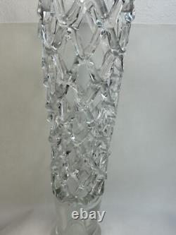 Murano Glass LATTICE WEB Art Glass Vase Hand Blown Pulled Glass 20 X 5.5 INCH