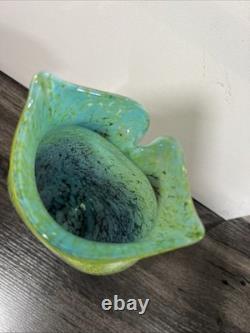 Murano Glass Owl Vase Hand Blown 13 Inches