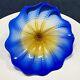 Murano Glass Plate Wall Decor, Contrast Color Hand-Blown H304-Navy Blue Yellow