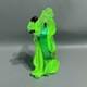 Murano Glass Poodle 6 Hand Blown Uranium Blue Center Gold Flake Art Glass VTG