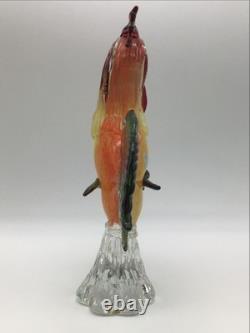 Murano Glass Rooster Hand Blown Original Sticker 11 Inches