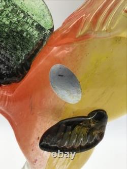Murano Glass Rooster Hand Blown Original Sticker 11 Inches