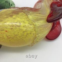 Murano Glass Rooster Hand Blown Original Sticker 11 Inches