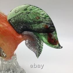 Murano Glass Rooster Hand Blown Original Sticker 11 Inches