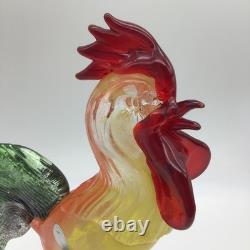 Murano Glass Rooster Hand Blown Original Sticker 11 Inches