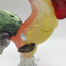 Murano Glass Rooster Hand Blown Original Sticker 11 Inches