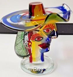 Murano Glass Sculpture Homage to Picasso by Walter Furlan Venetian Faces