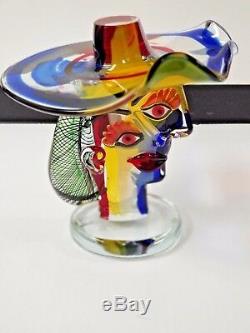 Murano Glass Sculpture Homage to Picasso by Walter Furlan Venetian Faces