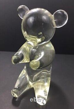 Murano Glass Signed Roberto Moretti Pilgrim Glass Bear Figurine Art Glass