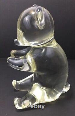 Murano Glass Signed Roberto Moretti Pilgrim Glass Bear Figurine Art Glass