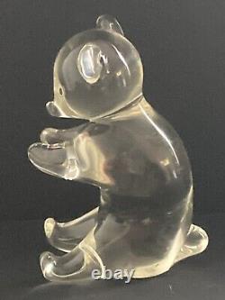 Murano Glass Signed Roberto Moretti Pilgrim Glass Bear Figurine Art Glass