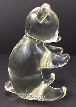 Murano Glass Signed Roberto Moretti Pilgrim Glass Bear Figurine Art Glass