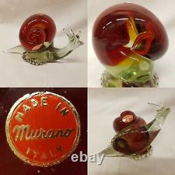 Murano Glass Snail 1960s VINTAGE Scarlet Hand Made Blown Ornament RETRO 2.6 kgs