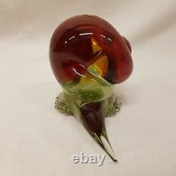 Murano Glass Snail 1960s VINTAGE Scarlet Hand Made Blown Ornament RETRO 2.6 kgs