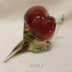 Murano Glass Snail 1960s VINTAGE Scarlet Hand Made Blown Ornament RETRO 2.6 kgs