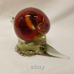 Murano Glass Snail 1960s VINTAGE Scarlet Hand Made Blown Ornament RETRO 2.6 kgs