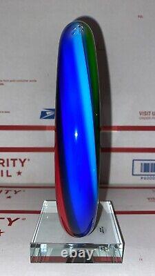 Murano Glass Spiral Swirl Coil Sculpture (Red, Green, Blue) Murano Glassware