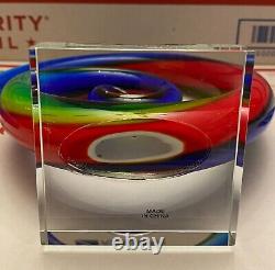 Murano Glass Spiral Swirl Coil Sculpture (Red, Green, Blue) Murano Glassware