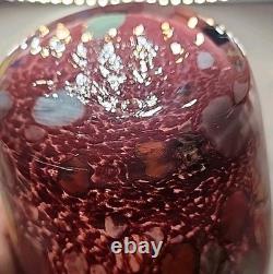 Murano Glass Vase 15 Hand Blown Maestro Vetrai Style Red Aventurine Multicolor