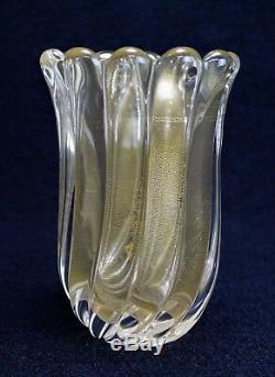 Murano Glass Vase Archimede Seguso Signed Vintage