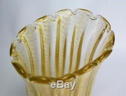 Murano Glass Vase Barovier & Toso Cordonato d'Oro Glass Vase