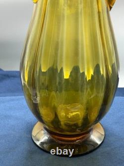Murano Glass Vase Santa Chiara 1999 Signed Amber Art Glass Hand Blown Italy 12