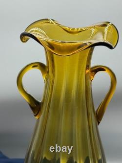 Murano Glass Vase Santa Chiara 1999 Signed Amber Art Glass Hand Blown Italy 12