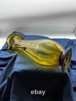 Murano Glass Vase Santa Chiara 1999 Signed Amber Art Glass Hand Blown Italy 12