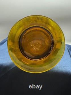 Murano Glass Vase Santa Chiara 1999 Signed Amber Art Glass Hand Blown Italy 12
