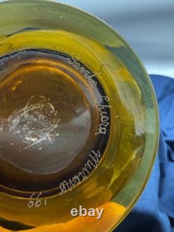 Murano Glass Vase Santa Chiara 1999 Signed Amber Art Glass Hand Blown Italy 12