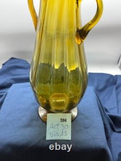 Murano Glass Vase Santa Chiara 1999 Signed Amber Art Glass Hand Blown Italy 12