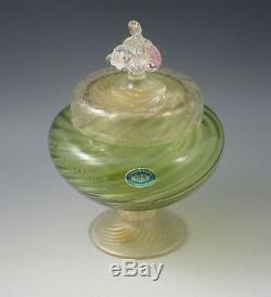 Murano Glass Venetian Glass Footed Apothecary Dresser Jar Flower Finial