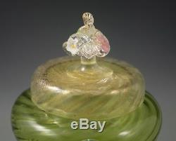 Murano Glass Venetian Glass Footed Apothecary Dresser Jar Flower Finial