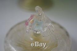 Murano Glass Venetian Glass Footed Apothecary Dresser Jar Flower Finial