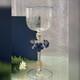 Murano Glass Venetian Hand Blown Clear & Blue Floral Italian Tipetto Glass