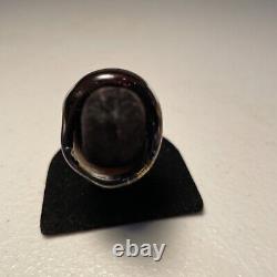 Murano Glass Vintage Hand-Blown GOLD Foiled Art Glass Domed Abstract Ring Size 5