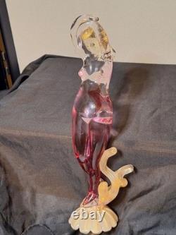 Murano Glass hand blown glass lady pink