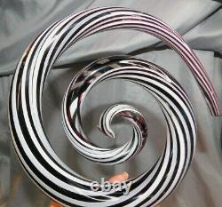 Murano Glassware Art Black & White Spiral Unique Example8 1/8 Tall X 7 1/4 A