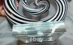 Murano Glassware Art Black & White Spiral Unique Example8 1/8 Tall X 7 1/4 A