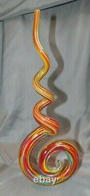 Murano Glassware Art Rainbow Spiral Unique Example14 Tall X 5 1/4 Beauty