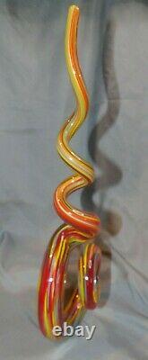 Murano Glassware Art Rainbow Spiral Unique Example14 Tall X 5 1/4 Beauty