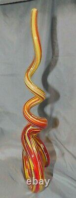 Murano Glassware Art Rainbow Spiral Unique Example14 Tall X 5 1/4 Beauty