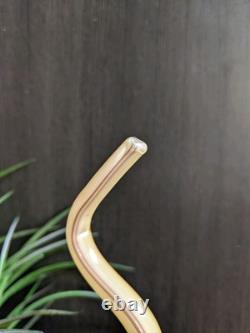 Murano Glassware Hand Blown Honey Amber Twisted Swirl Ribbon Art Glass Sculpture