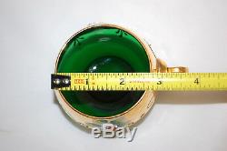 Murano Green Glass Italian Punch Bowl Set Bowl Ladle 5 Cups M4433