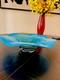 Murano HAND BLOWN GLASS WALL OR TABLE CENTERPIECE PLATTER BLUE INCALMO 12.5