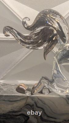 Murano Hand-Blown Art Glass Carousel Horse Large 11 Sculpture with Gold, Italy